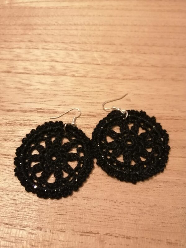 Boucles d'oreilles "ALIX" au crochet fait main made in France Création laet-crochete