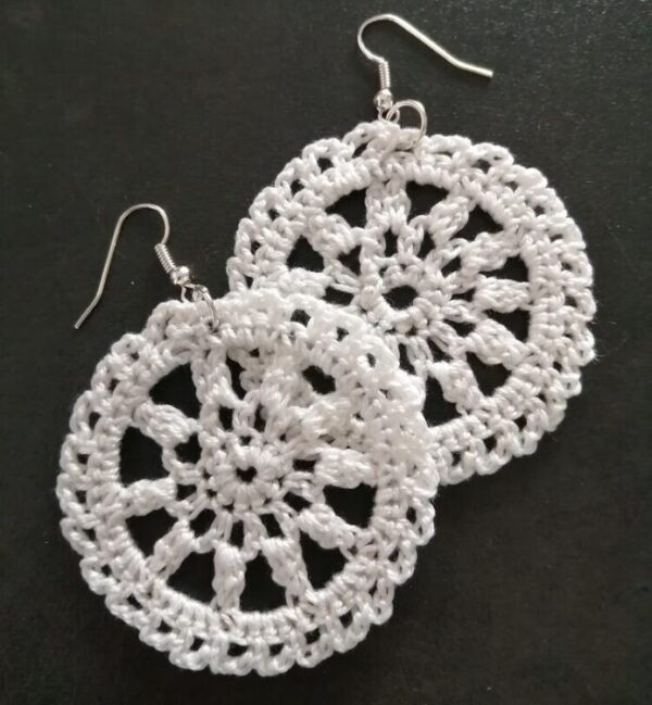 Boucles d'oreilles "ALIX" au crochet fait main made in France Création laet-crochete