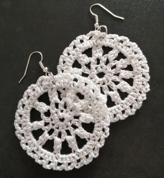 Boucles d'oreilles "ALIX" au crochet fait main made in France Création laet-crochete