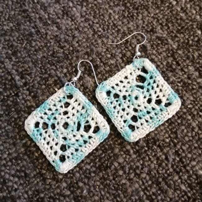 Boucles d'oreilles "APOLLINE" au crochet fait main made in France Création laet-crochete