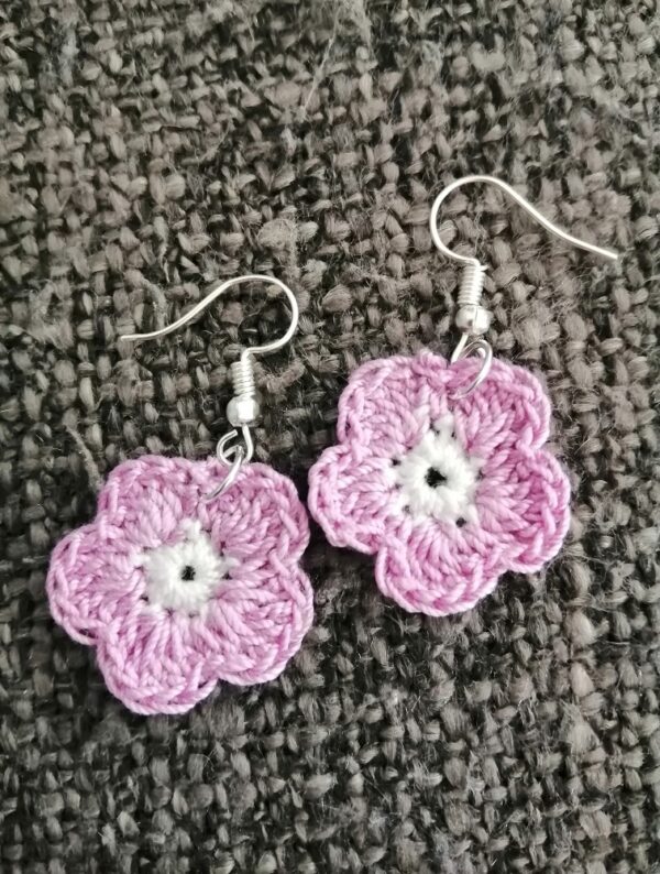 Boucles d'oreilles "FLEUR" au crochet fait main made in France Création laet-crochete