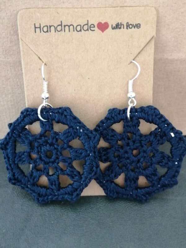 Boucles d'oreilles "MARINE" au crochet fait main made in France Création laet-crochete