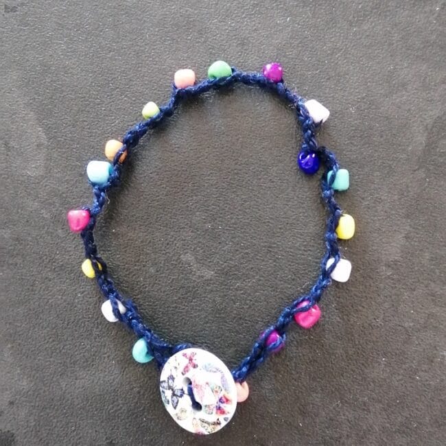 Bracelet chaine de cheville "SALOME" au crochet fait main made in France Création laet-crochete