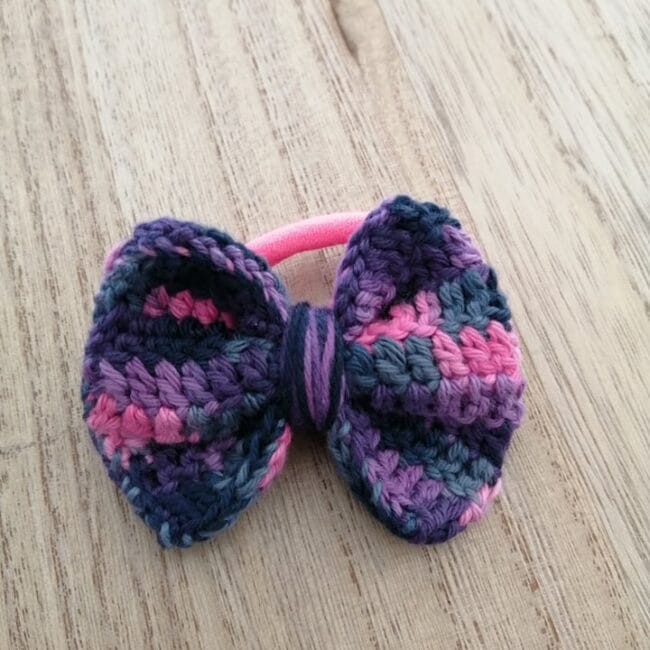 Chouchou "NOELYNE" print au crochet fait main made in France Création laet-crochete