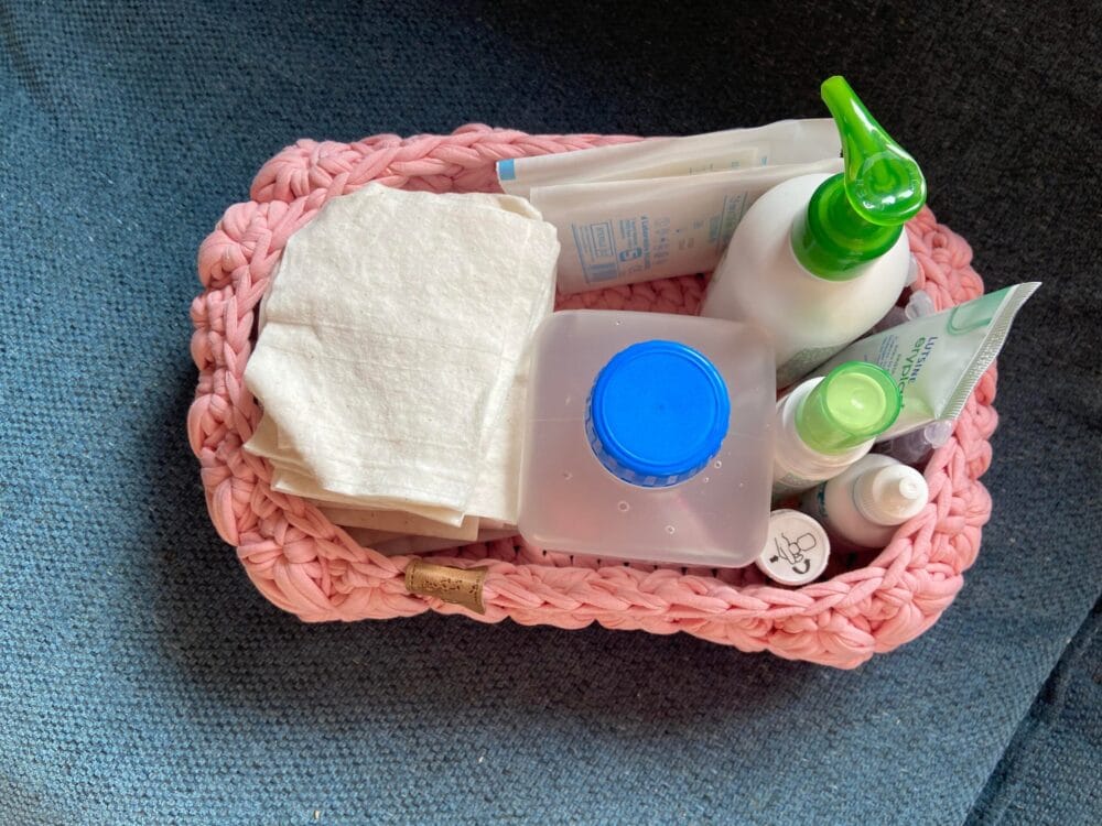 Panière "INES" au crochet décoration rangement fait main made in France Création laet-crochete