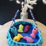 Pêche à la ligne ELSA au crochet idée Cadeau jouet enfant fait main made in France Création laet-crochete