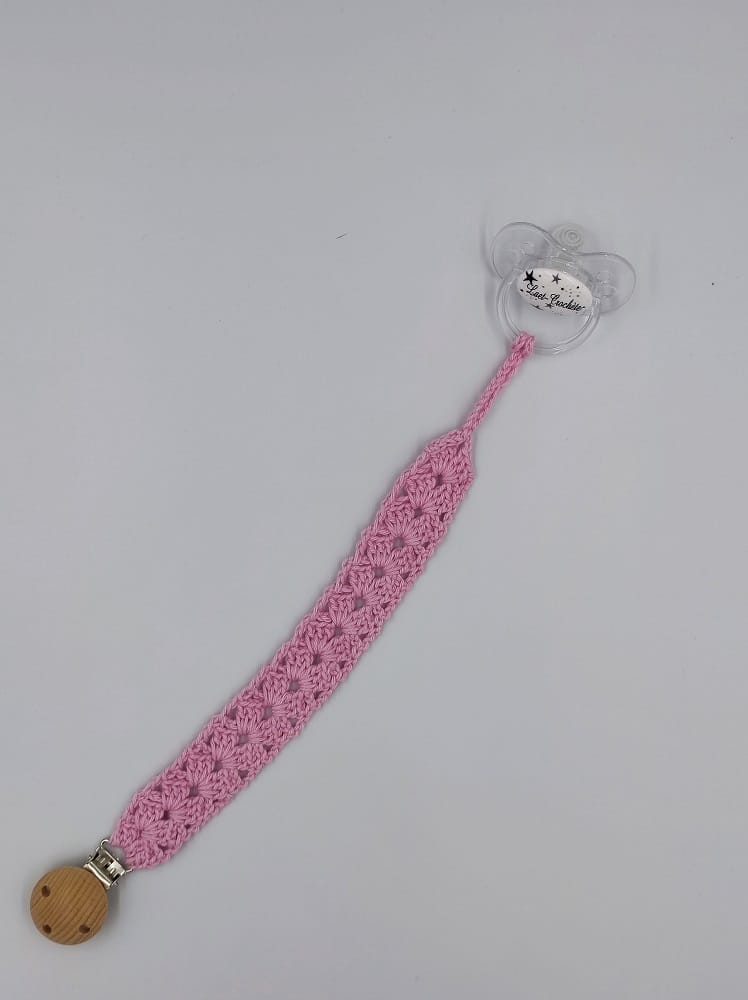 Attache sucette NOE au crochet fait main made in France Création laet-crochete