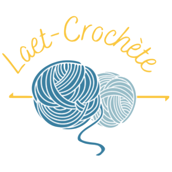 Logo Laet-crochète, créatrice française d'articles de décoration, vêtements, accessoires, bébé, femme, enfant, bijoux fait main au crochet