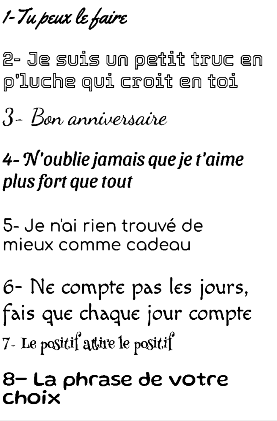 exemples phrases p'tit truc en p'luche