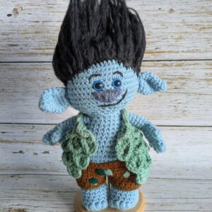 Peluche crochet troll inspiré de Branch – fait main