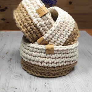 Tuto PDF – Panières gigognes au crochet